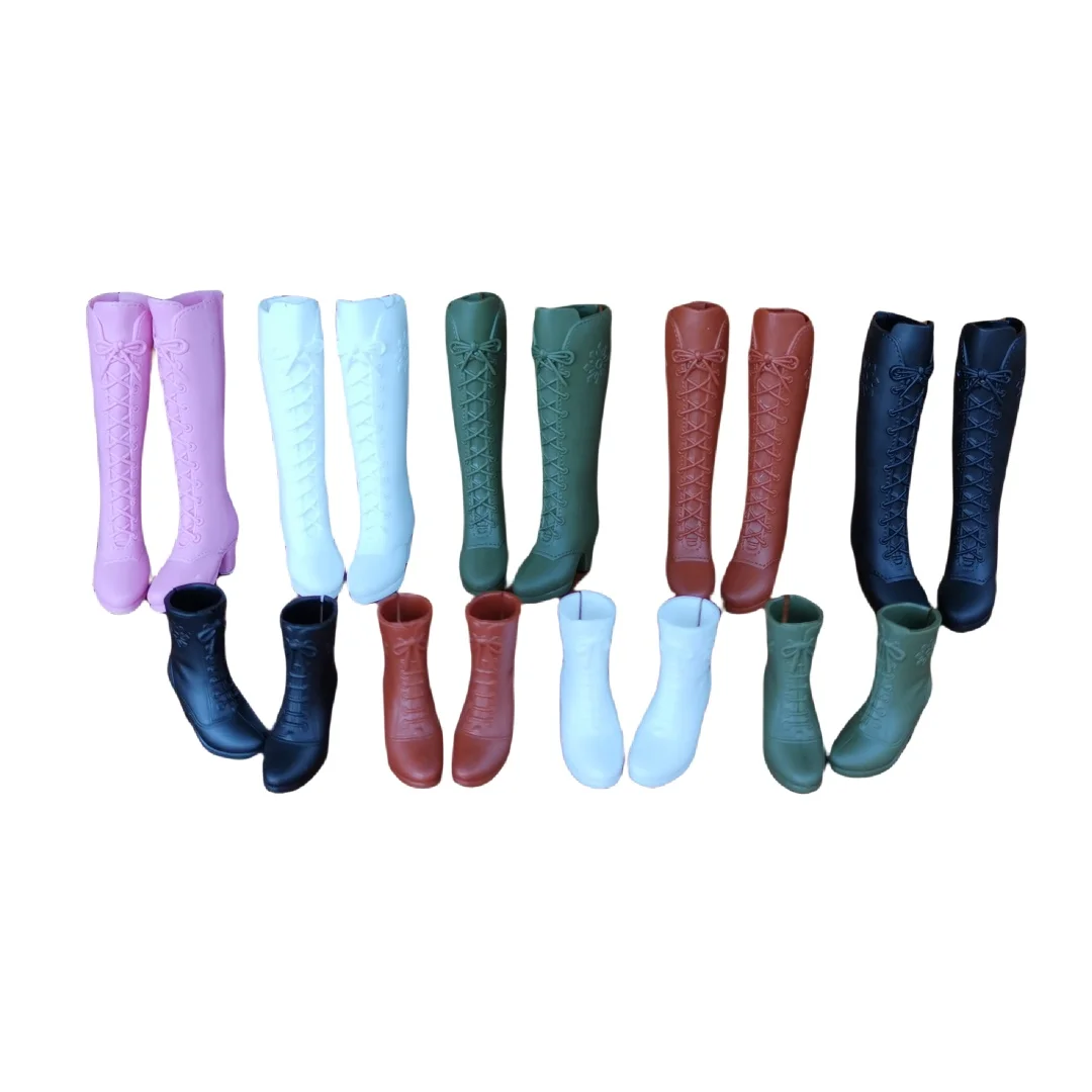 XINYI 1/6 Puppe Stiefel Hohe Knie Bunte Puppe Schuhe Helle Farbe Puppe Zubehör Weiß Braun Schwarz Grün Puppe Dekore