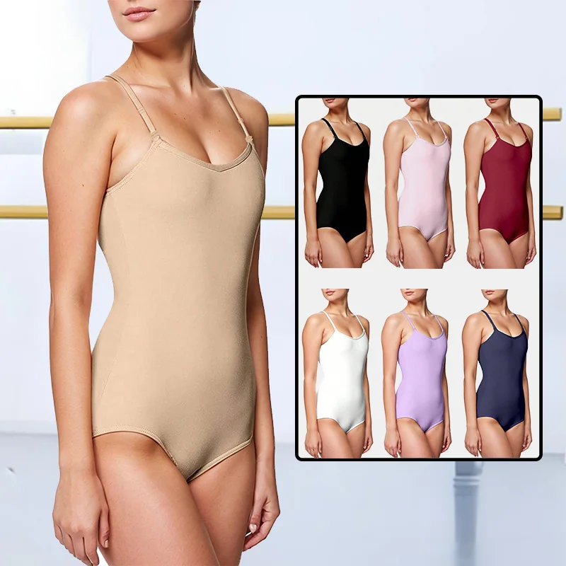 Ärmelloses Leibchen für Damen, Ballett-Tanz-Trikots für Erwachsene, Gymnastik-Tanz-Tanktops mit verstellbaren Trägern und weichem Futter Image