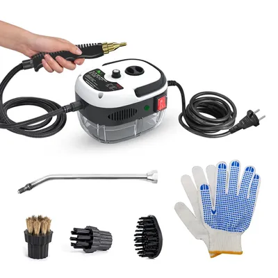 2500W Handheld Steam Cleaning Machine High Temperature Pressurized with Brush Heads Gloves for