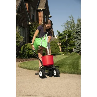 2600A-PLUS Spreader Lawn Aerator & Fertilizer Spreader, 40lb Hopper Capacity, Red, Durable, All