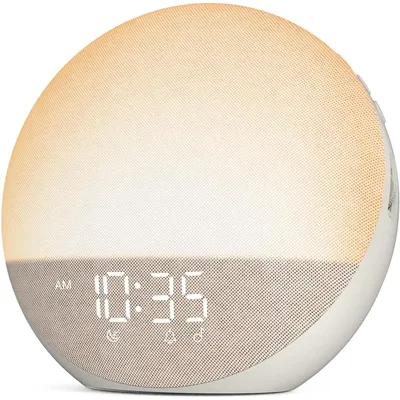 Sunrise Alarm Clock White Noise Machine: Natural Wake Up Light Dimmable Clock with Bluetooth Speaker