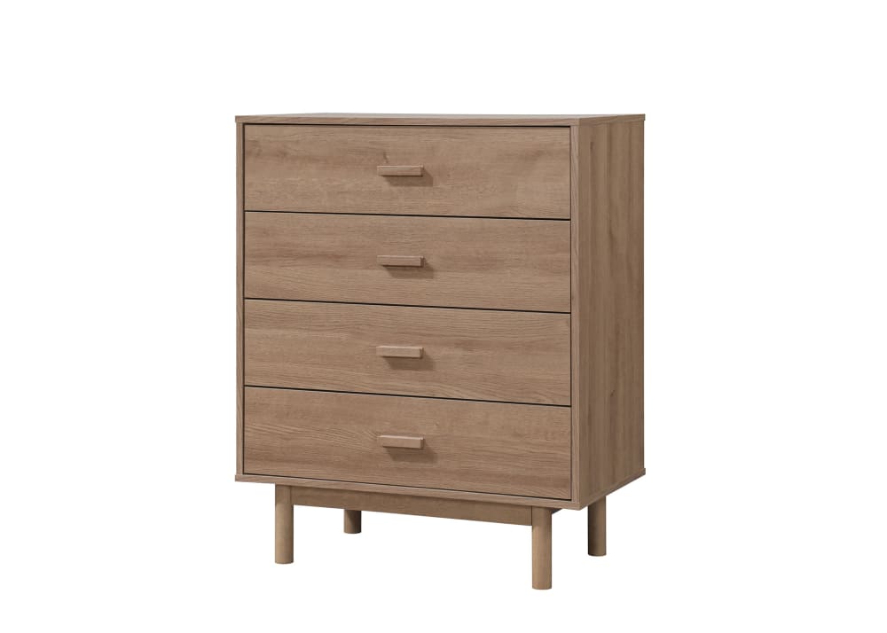 Commode avec 4 tiroirs en effet chêne