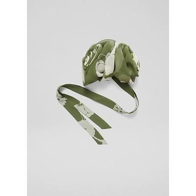 Rumi Multi Green Double Corsage Scarf, Green
