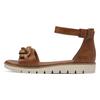 Riemchensandale MARCO TOZZI, Damen, Gr. 39, braun (cognac), Lederimitat, modisch, Schuhe, Keilabsatz, Sommerschuh, Sandalette, mit Zierkette Ton in Ton