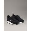 Sneaker CALVIN KLEIN JEANS "RUNNER LACEUP MG NYLON MIX", Damen, Gr. 36, schwarz-weiß (schwarz, weiß), Textil, Veloursleder, Glattleder, unifarben mit Farbeinsatz, sportlich, Schuhe, Schnürschuh, Halbschuh, Runner-Sneaker mit rosefarbenen Akzenten