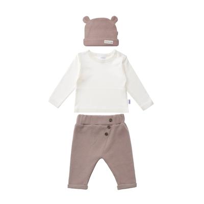 Sweatanzug LILIPUT, Kinder, Gr. 74, weiß (weiß, beige), 90% Baumwolle, 10% Polyester, Sportanzüge, bestehend aus Hose, Mütze und Langarmshirt Image