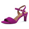 Sandalette TAMARIS, Damen, Gr. 41, pink (fuchsia), Textil, Veloursleder, elegant, Schuhe, Trichterabsatz, Abendschuh mit verstellbarem Fesselriemchen