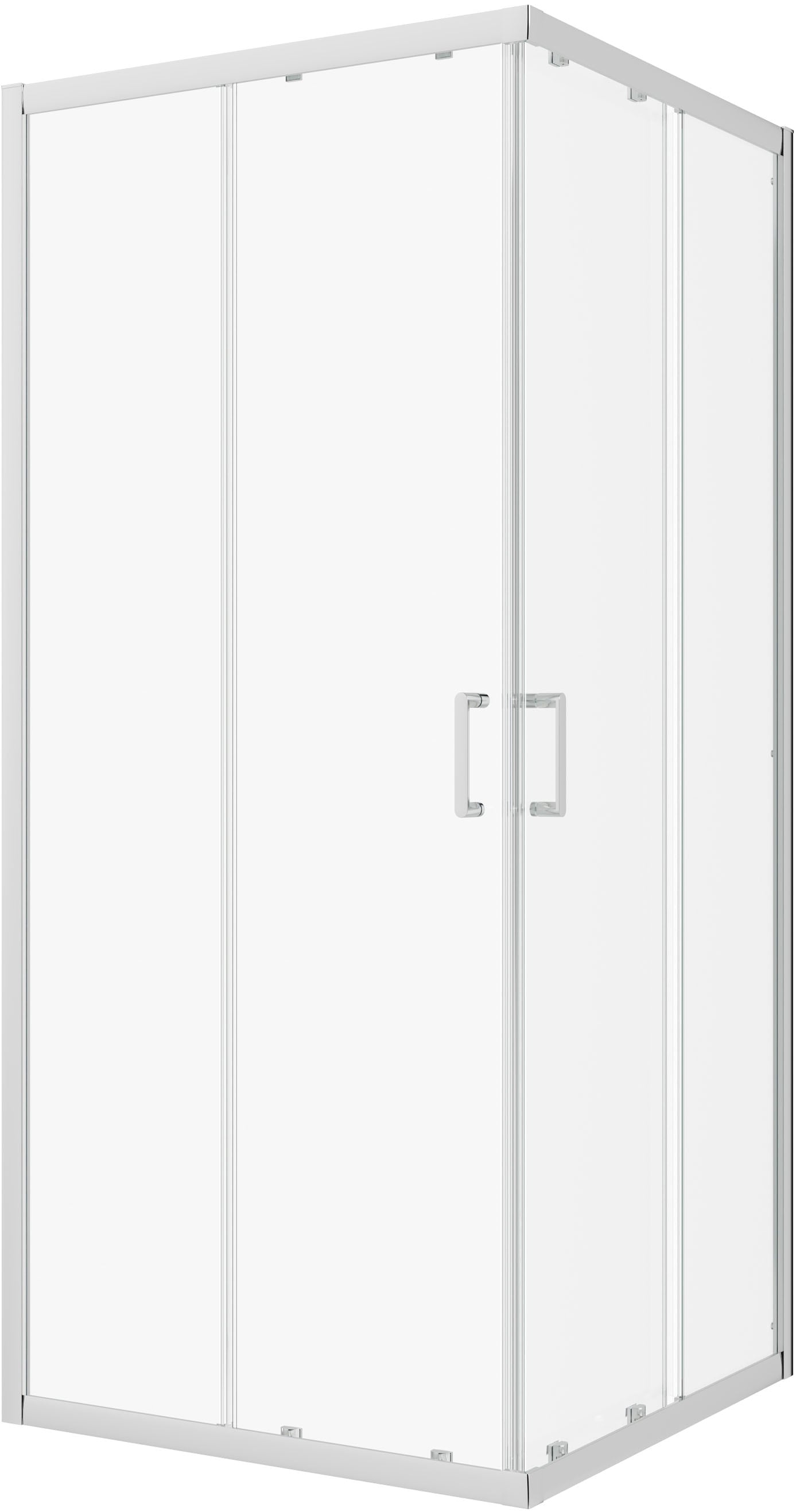 Eckdusche WELLTIME "New Trento", grau (chromfarben), B:120cm H:195cm T:120cm, Duschkabinen, Extrahohe 195cm, verbessertes Rollensystem