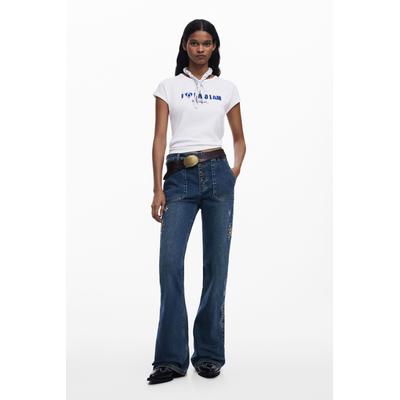 Embroidered flare jeans