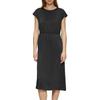 A-Linien-Kleid S.OLIVER, Damen, Gr. 42, N-Gr, schwarz, Web, Obermaterial: 100% Polyester, unifarben, casual, A-Linie kniebedeckend, Rundhals, Kurzarm, Kleider, mit überschnittenen Schultern