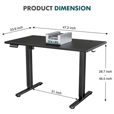 Electric Standing Desk - Adjustable Height Computer Workstation with Memory Settings for Home Office, Gaming & Study