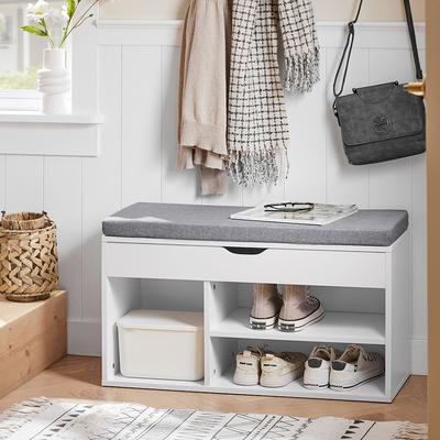 TEMU Shoemaker Bench With Drawer And 3 Compartments H46 Cm Bathroom Furniture Bathroom Accessories Bathroom Furniture Bathroom Auxiliary Furniture Image