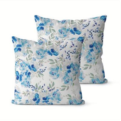 TEMU 2 Pack Simple Small Floral Print Pattern Pillowcase Small Bedroom Living Room Sofa Decorative Cushion Cover Couple Home Decoration Polyester Pillowcase Image
