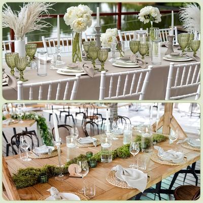 TEMU 12-piece Clear Glass Cylinder Vases With Hurricane Floating Candle Holders - Decorations, Kitchen Tables, And Party Centerpieces Image