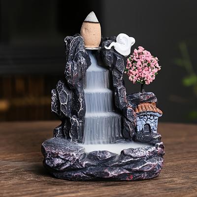 TEMU Stylish Mountain Stream Resin Backflow Statue Ornament Home Decoration Image