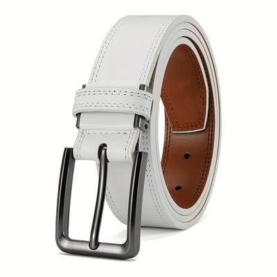 TEMU 1pc Men's & Women' Pin Belt - Business Dress Belt For Suits & Jeans, Durable , Versatile Accessory For Office, Valentine's Day & Father's Day Gifts, Belt For Dress Image