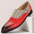Homme Chaussures Monk Marche Affaires Occasionnel Cuir PU Tissu en nylon Respirant Confortable Antidérapant Mocassin Rouge Été Printemps