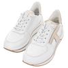 Slip-On Sneaker ARA "SAPPORO", Damen, Gr. 2,5, weiß (weiß, platinfarben), Glattleder, sportlich, Schuhe, Freizeitschuh, Schnürschuh mit Frottee-Futter, H-Weite
