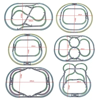 Stadt Züge Brücke Flexible Schalter Eisenbahn Gleise Schienen Manuelle Ebene Kreuzung Gabelte Gerade Gebogene Baustein Ziegel Spielzeug Image
