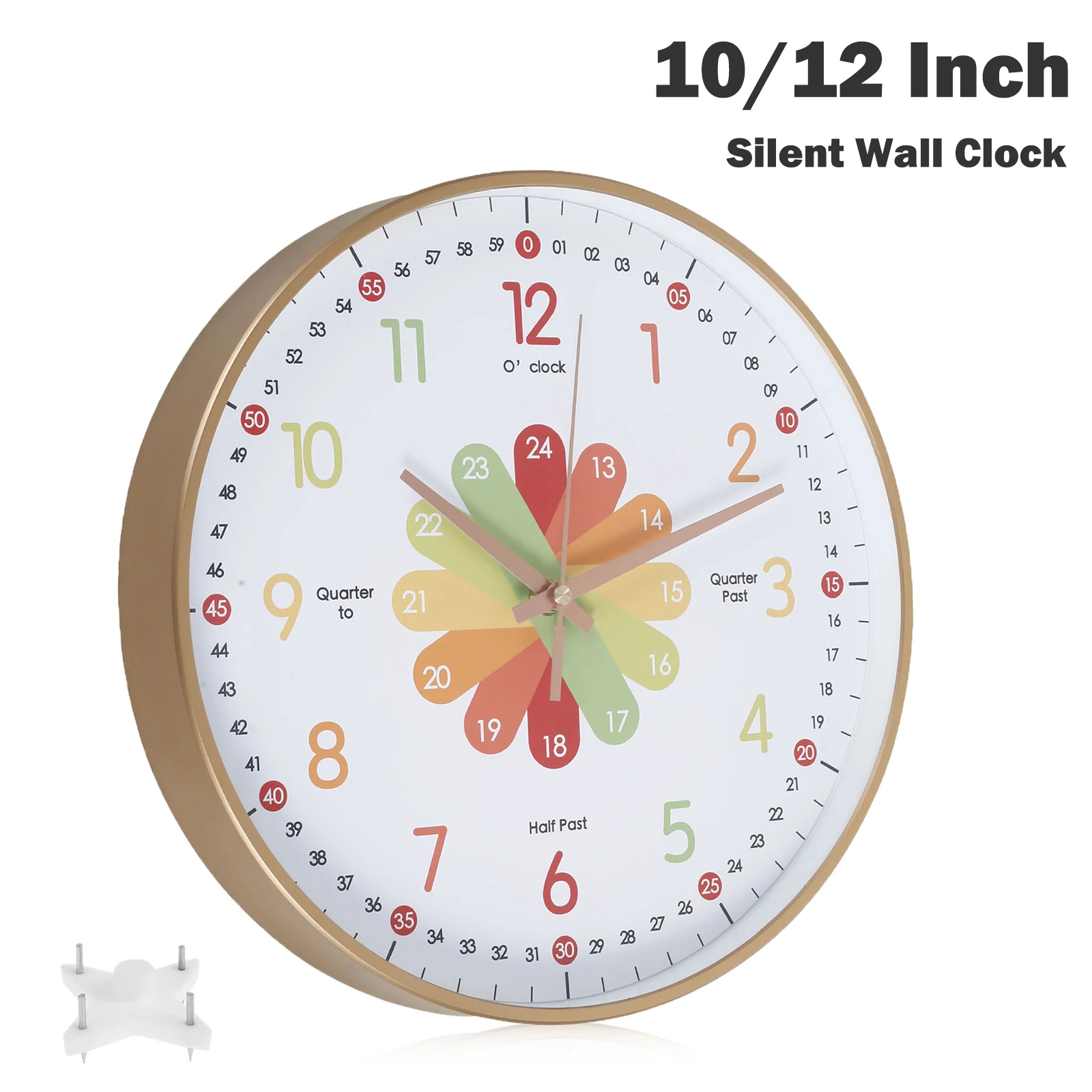 Pädagogische Wanduhr, nicht tickend, für Kinder, Lernen, Stille, Erzählen der Zeit, Lehr-Wanduhr, Kinderzimmer-Dekoration