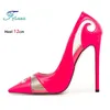 2025 neue Sexy Hohl High Heels Für Frauen 12 CM Sommer Spitzen Mode Einzelnen Schuhe Party Club Damen Rose Rot pumpen Größe 35-47