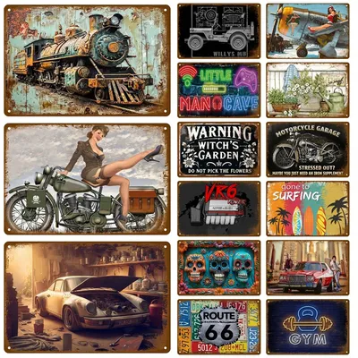 Metall Zeichen Poster Platten Bar Retro Wand Kunst Zinn Zeichen Innen Außen Ästhetische Zimmer Image