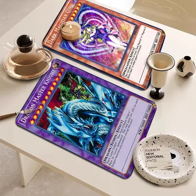 Yu-Gi-Oh MONSTER CARD Anime Coffee Tablewear Drain Pad Bathroom Square Absorbing Anti-slip Dry Mat Image
