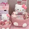 Japanischer Charme Rosa Hello Kitty Aufbewahrungskorb Kawaii Schleife Hello Kitty Spielzeug