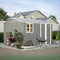 Garden Shed Steel Apex Roof House Outdoor Backyard Storage With Lockable Double Doors Window Free
