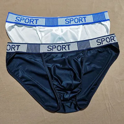 Männer Hohe Gabel Slip Mittlere Taille Elastische Sexy Dessous Atmungsaktive U Konvexen Unterhose Weiche Weiche SleepUnisex Höschen Männer der Kleidung Image