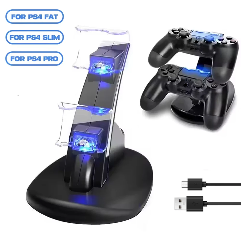 Controller-Ladegerät für PlayStation 4, LED, Dual-Schnellladestation für Playstation PS4 Slim/PS4 Pro, Gamepad-Zubehör Image