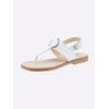 Zehentrenner HEINE, Damen, Gr. 42, weiß, Leder, Rindsleder, Leder, modisch, Schuhe