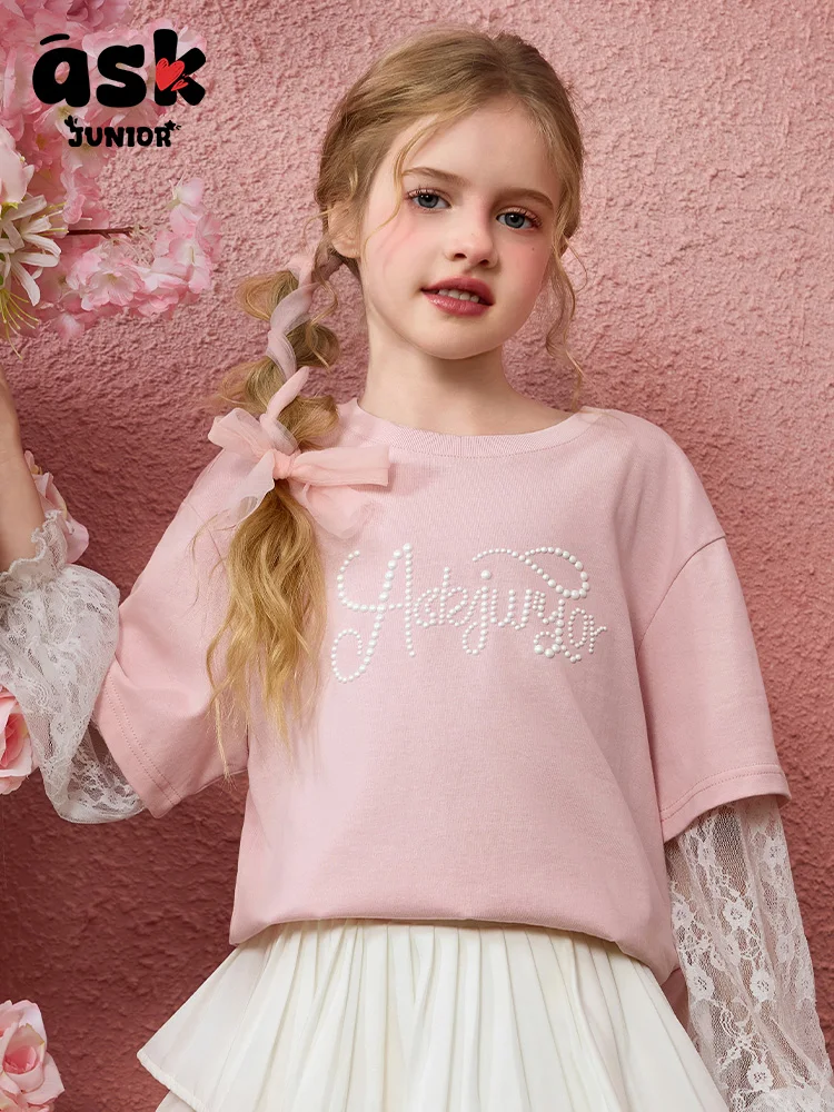 Ask Junior Eltern-Kind-T-Shirt, mittellanges, langärmliges T-Shirt-Oberteil für ältere Kinder Image