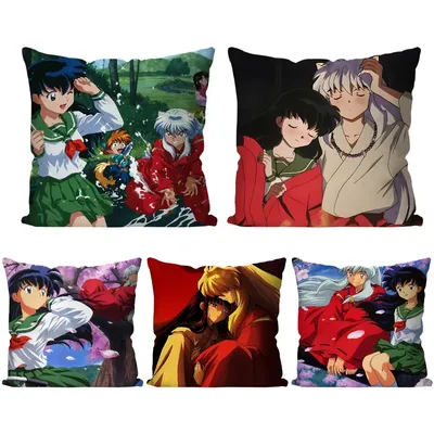1pc Japanische Animation I-Inuyasha Kissen Fall Quadrat Kissen Schlafzimmer Sofa Freizeit Komfort Image