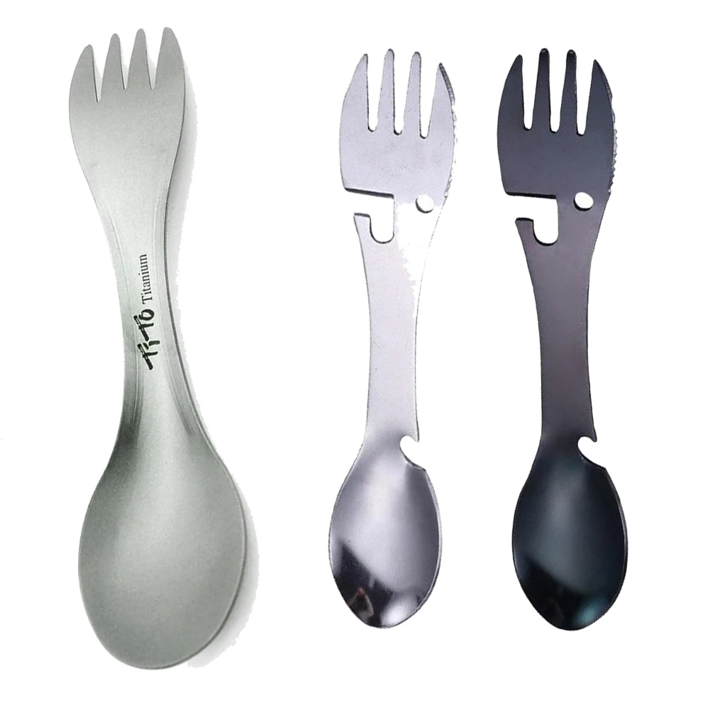 Titan-Göffel, ultraleichtes Kochgeschirr für Outdoor-Camping, Picknick, tragbar, 5-in-1-Göffel, Gabel und Flaschenöffner Image