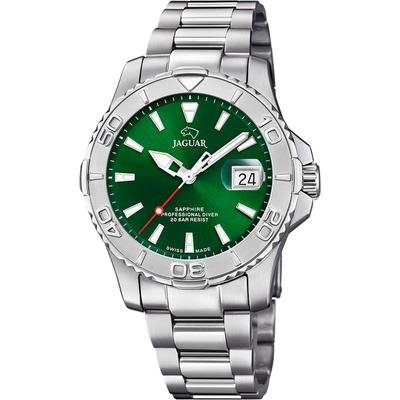 Quarzuhr JAGUAR "Claire de Lune", silber (silberfarben, grün), Armbanduhren, Damen, Armbanduhr,Herrenuhr,Damenuhr,Saphirglas,Swiss Made,Edelstahlarmband Image