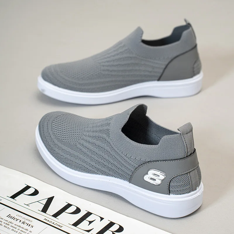 Sommer Neue männer Schuhe Gestrickte Mesh Flachen Boden Faulenzer Casual Bord Schuhe Socken Casual männer Schuhe