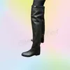 Schwarz Schnalle Dekor männer Große Stiefel Solide Oberschenkel Hohe Schuhe für Frauen Dünne High