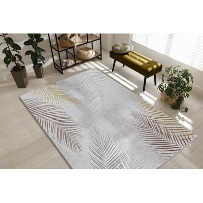 Teppich THE CARPET "Mila", grau, B:120cm H:8mm L:170cm, Polyester, Teppiche, moderner Wohnzimmer Teppich elegant glänzender Flor Image