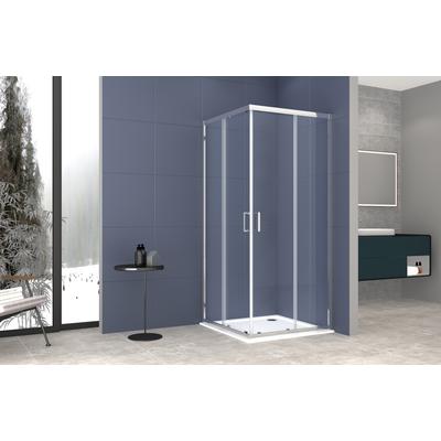 Bodenablauf WELLTIME "New Trento", grau (chromfarben), B:90cm H:195cm T:90cm, Duschkabinen Image