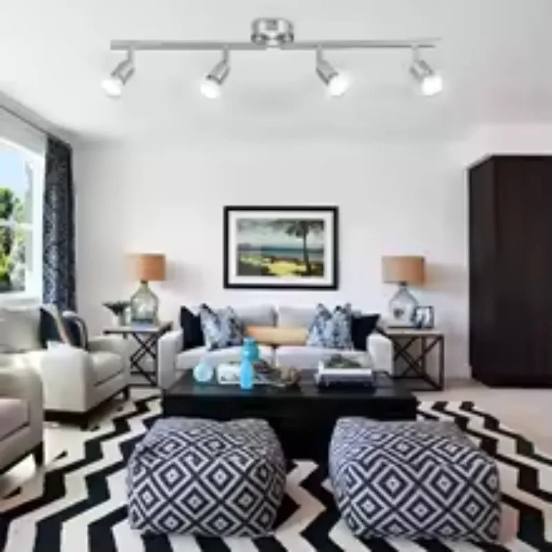 ‌ GU10 4-armiger drehbarer dimmbarer LED-Kronleuchter, moderne Deckeneinbauleuchte für Küche, Wohnzimmer, Schlafzimmer, Innenbereich