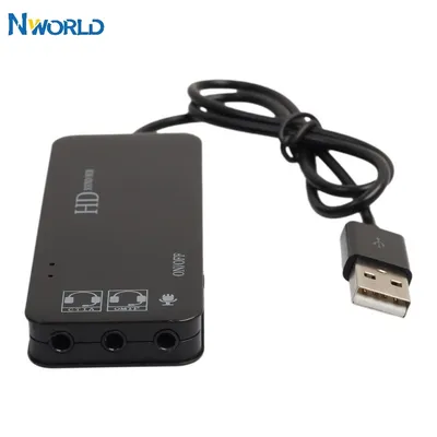 Multi-Function 3 Port Usb 2.0 External 7.1Ch Stereo Sound Card Adapter 2 Micphone Jack 3.5mm Earphone Audio For Pc Audio Transe