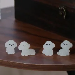 Cartoon Noctilucent Dog Figurines Handmade Funny Mini Luminous Poodle Dog Figurines Resin Realistic