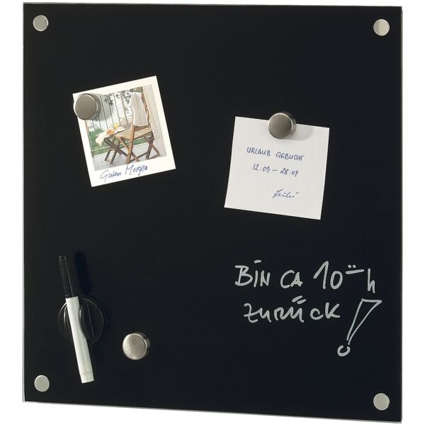 Zeller Glas-Magnettafel 40,0 x 40,0 cm schwarz schwarz