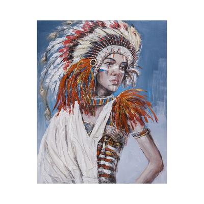 die Faktorei »Frau mit Indianer-Kopfschmuck II« Struktur-Wandbild – erhältlich in Größe 120x150 cm Image