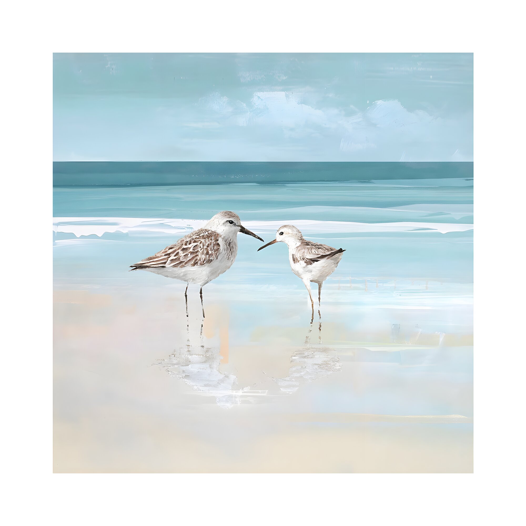 La Casa »Strandläufer am Meer« Ölbild handbemalt