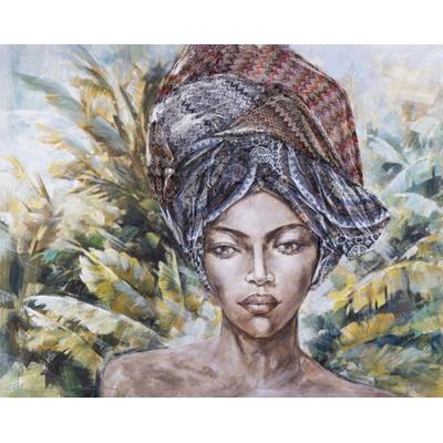 La Casa »African Lady mit Kopftuch« Ölbild handbemalt 120x150 cm Image