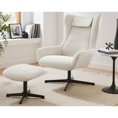 SalesFever »Daphne« Sessel mit Hocker drehbar beige Image