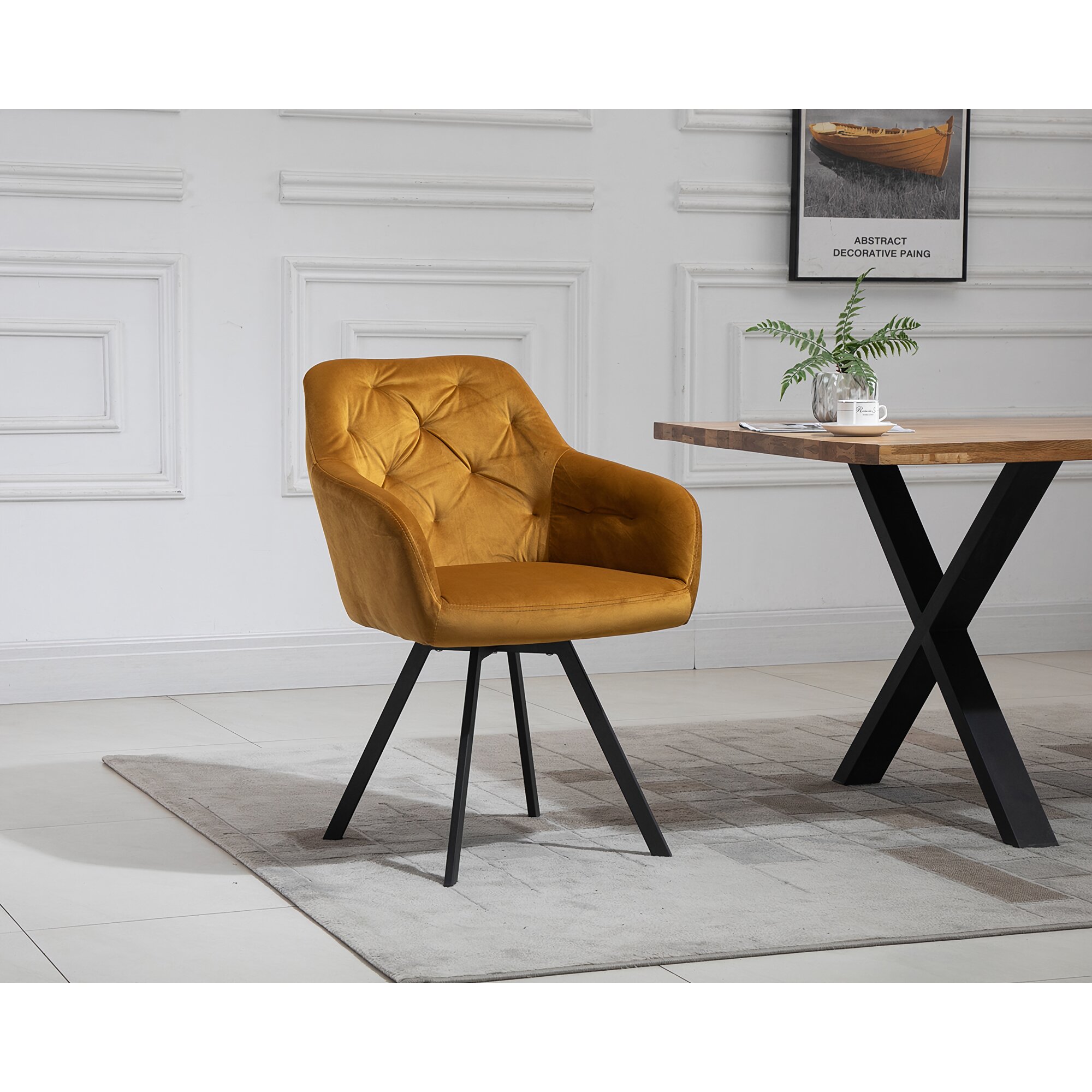 SalesFever »Fiona« Polsterstuhl mit Drehfunktion senfgelb