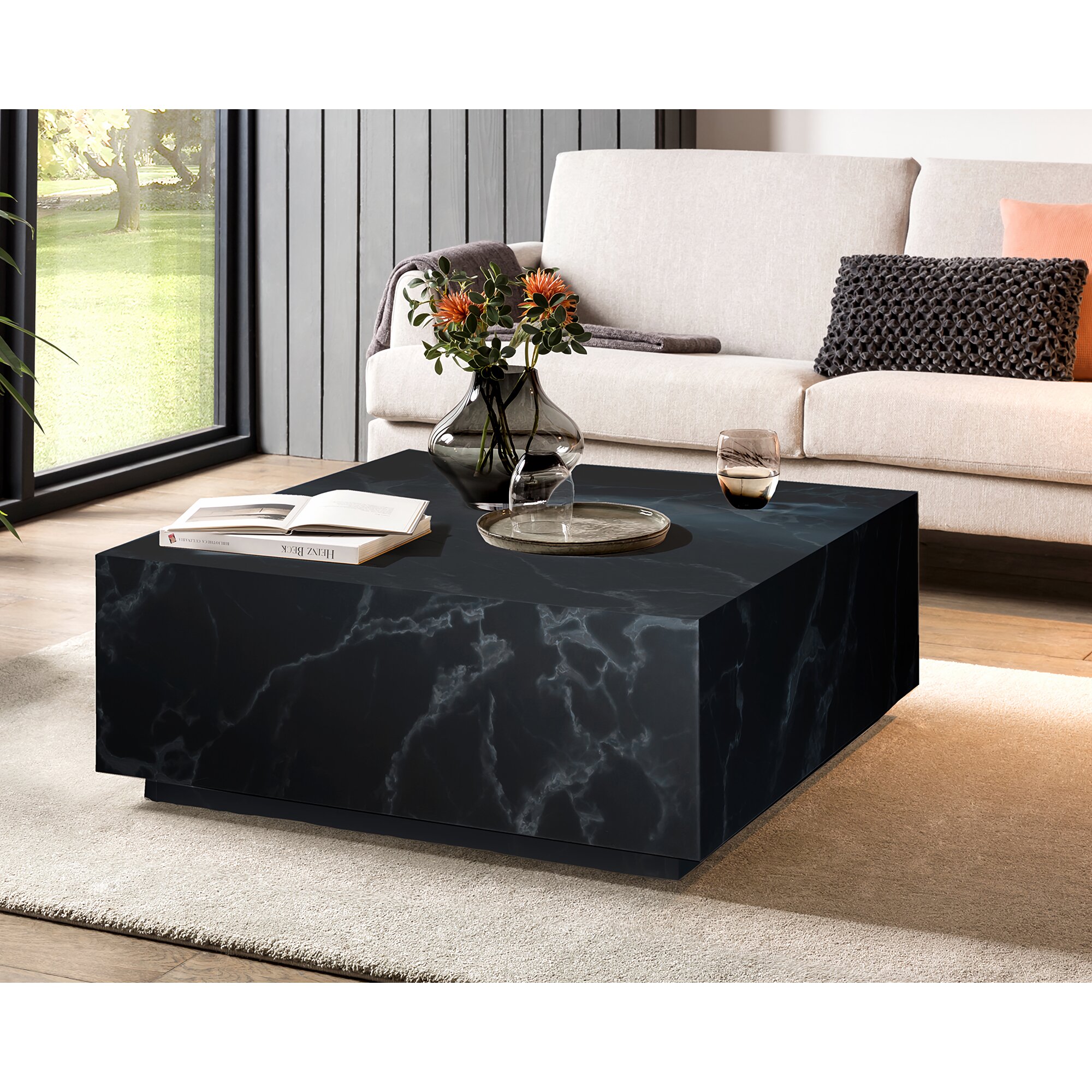 SalesFever »Jaxon« Couchtisch Marmoroptik schwarz